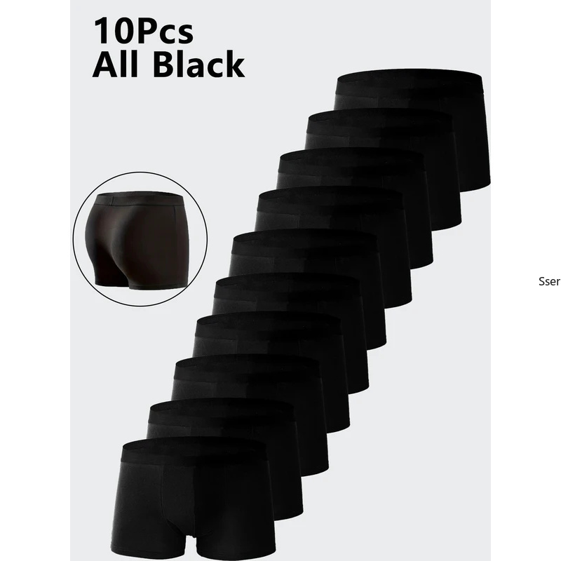 10 ชิ้นชุดชั้นในชายสีดำกางเกงใ - Boxer Shorts Modal บทวิจารณ์และราคา