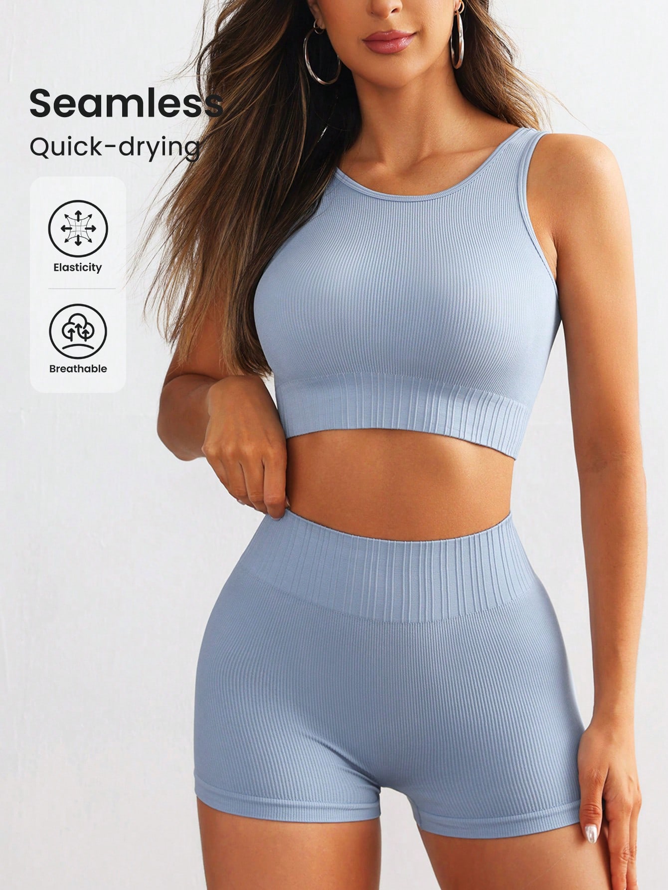 ชุดโยคะไร้รอยต่อสำหรับผู้หญิง  - Tank Top Ribbed บทวิจารณ์และราคา